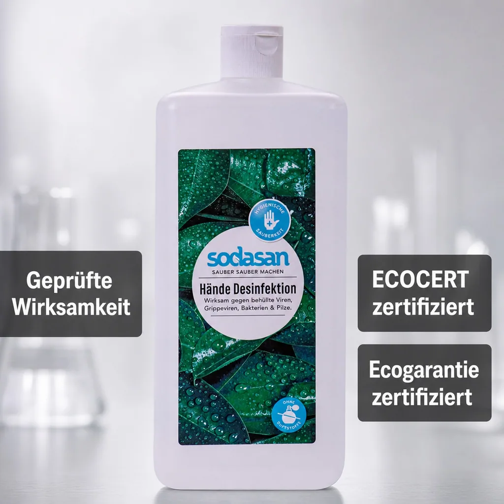 SODASAN Händedesinfektion 1 Liter Euroflasche für Eurospender