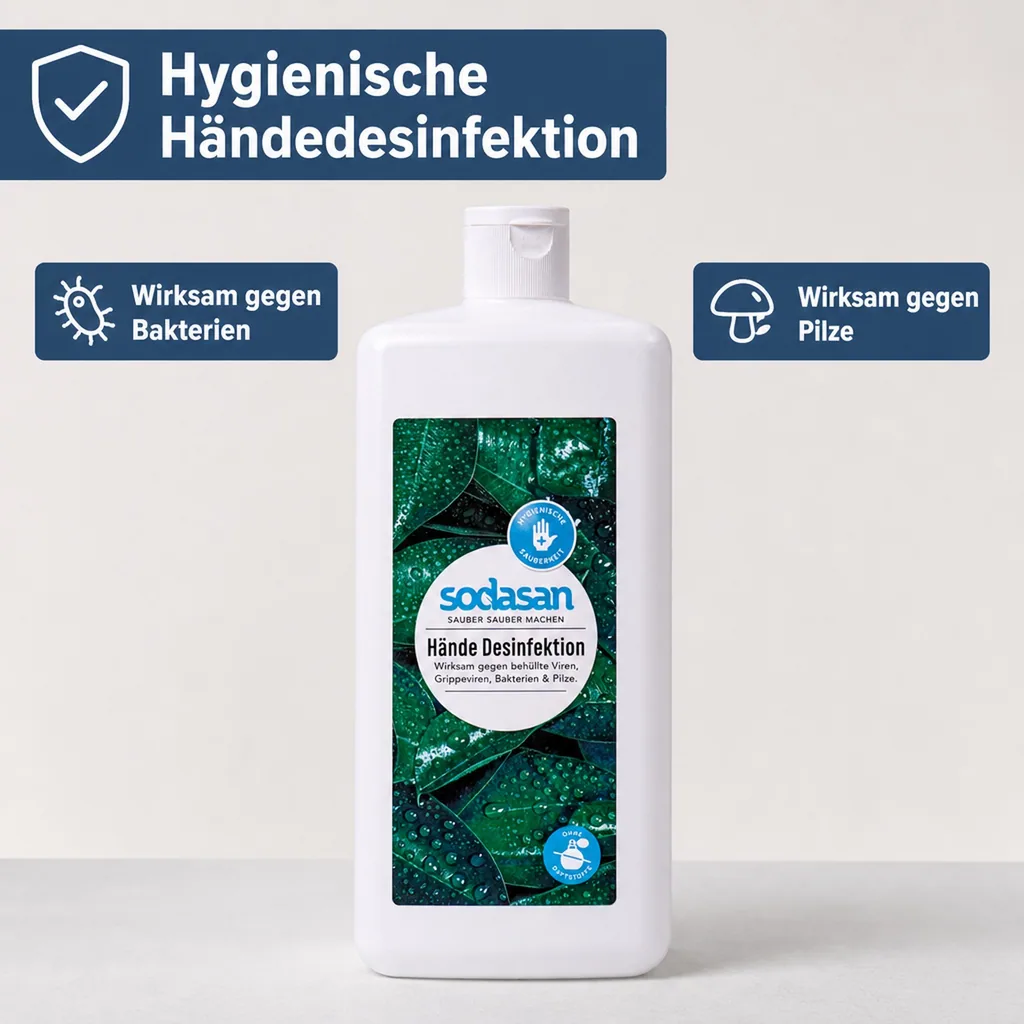 SODASAN Händedesinfektion 1 Liter Euroflasche für Eurospender