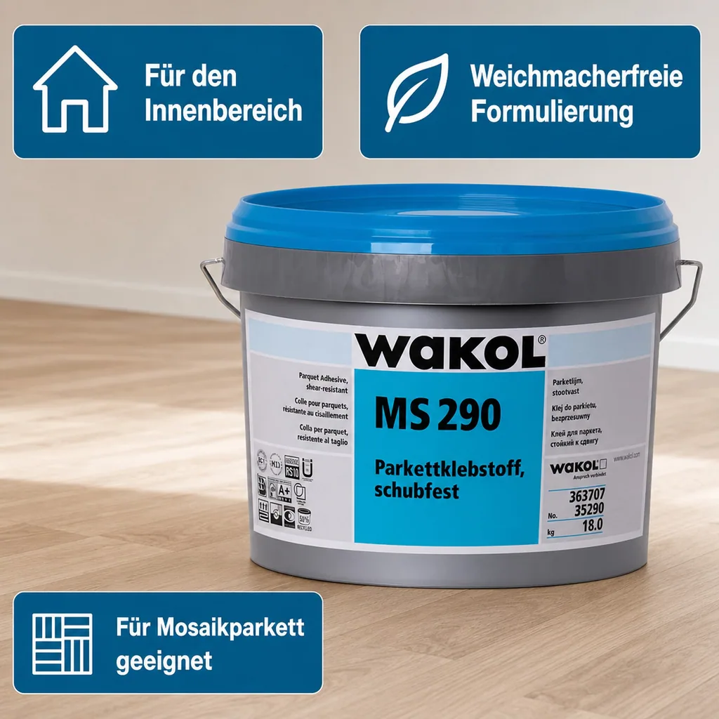WAKOL MS 290 Parkettklebstoff schubfest 18kg weichmacherfrei
