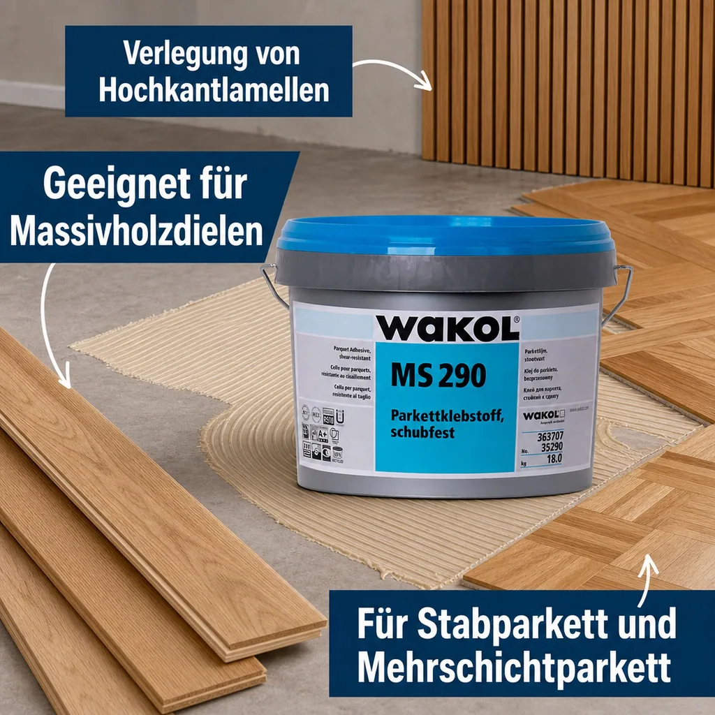 WAKOL MS 290 Parkettklebstoff schubfest 18kg weichmacherfrei
