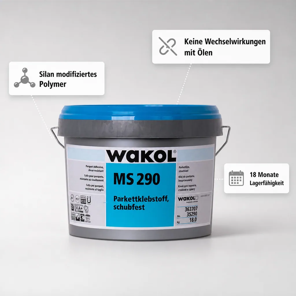 WAKOL MS 290 Parkettklebstoff schubfest 18kg weichmacherfrei