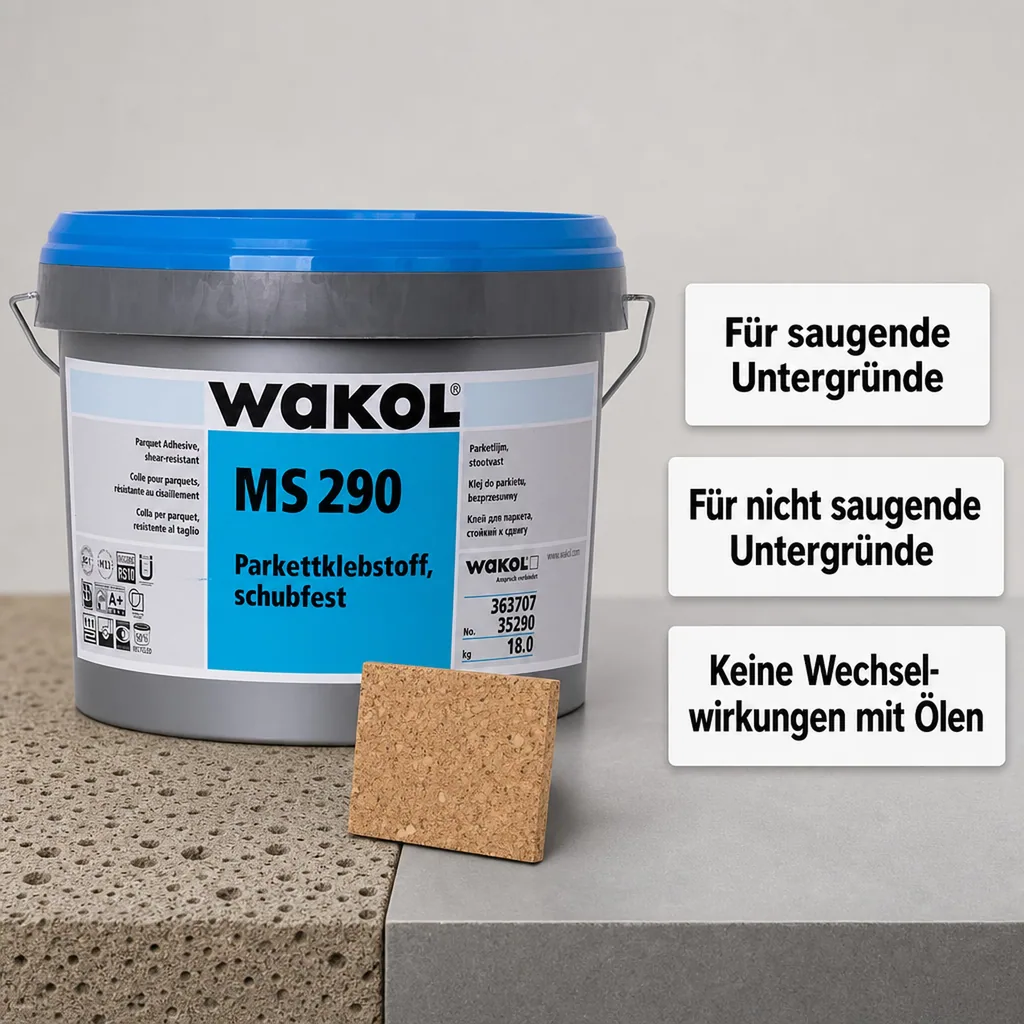 WAKOL MS 290 Parkettklebstoff schubfest 18kg weichmacherfrei