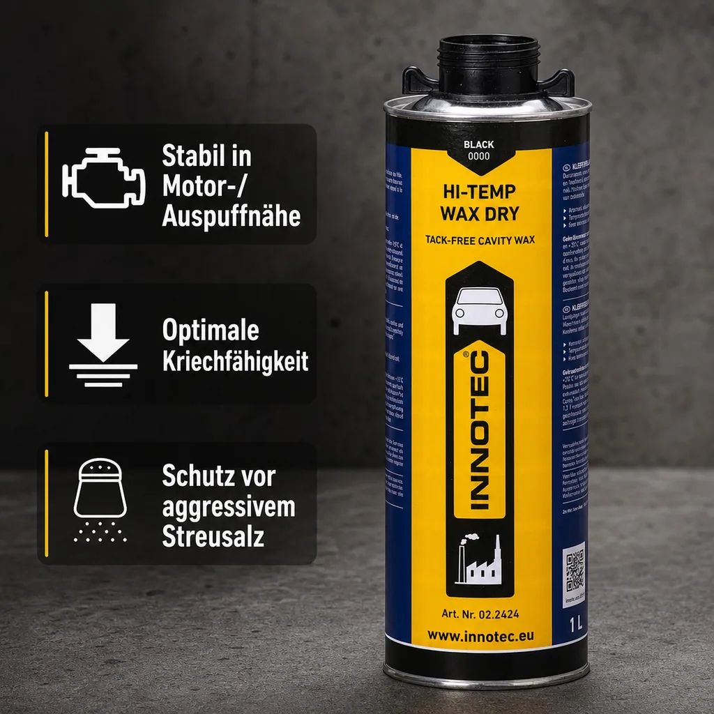 INNOTEC Hi Temp Wax DRY 1 Liter schwarz Unterbodenschutz