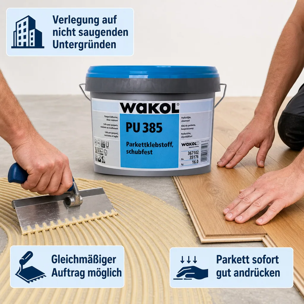 WAKOL PU 385 Parkettklebstoff schubfest 16 kg
