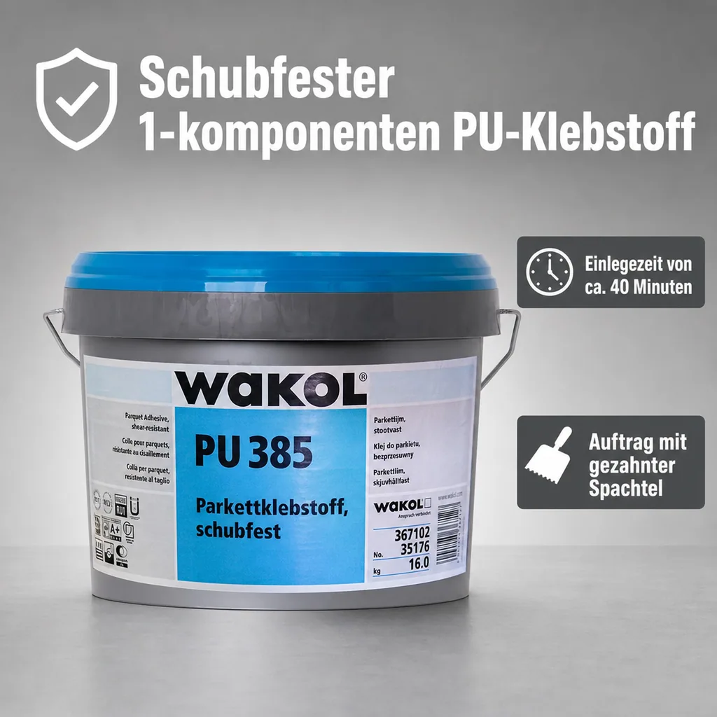 WAKOL PU 385 Parkettklebstoff schubfest 16 kg