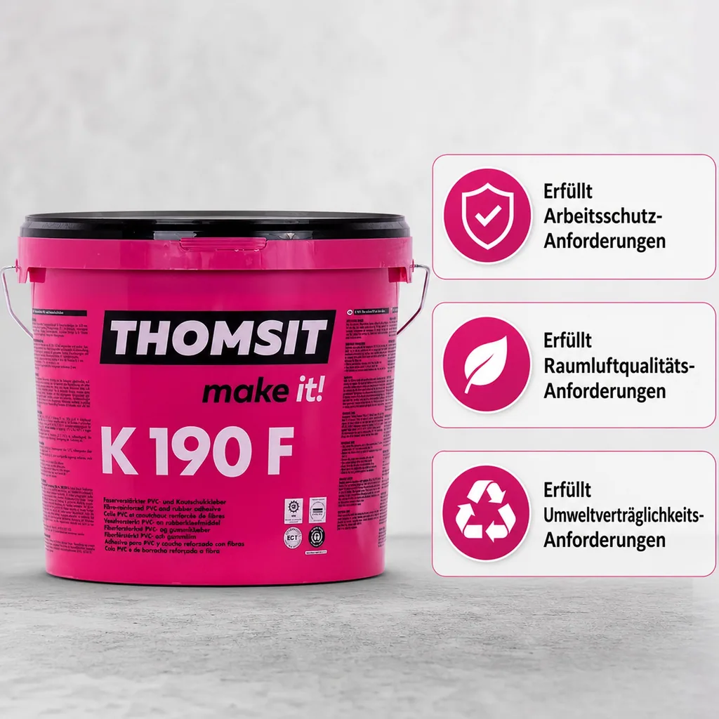 THOMSIT K 190 F Faserverstärkter Kautschuk- und PVC-Belagkleber 13 kg