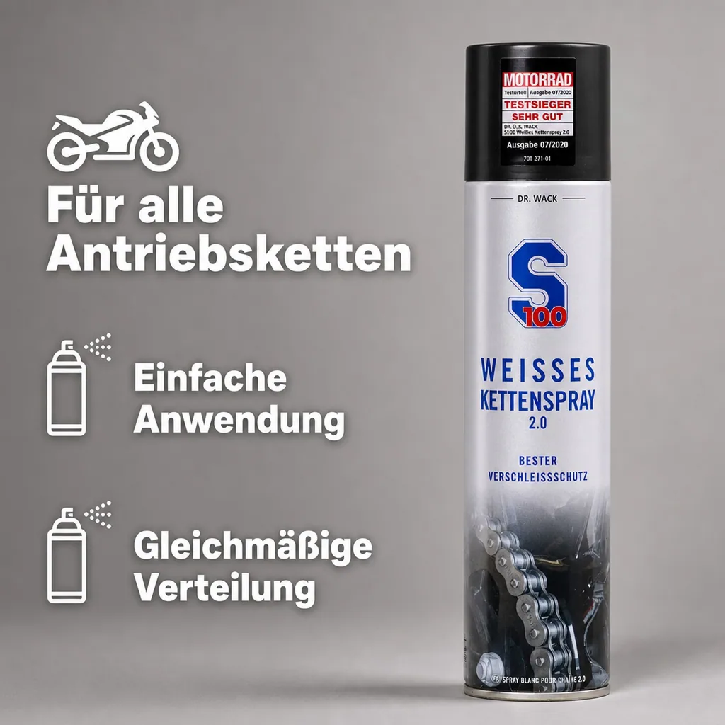 DR. WACK S100 Weißes Kettenspray 2.0, 400 ml