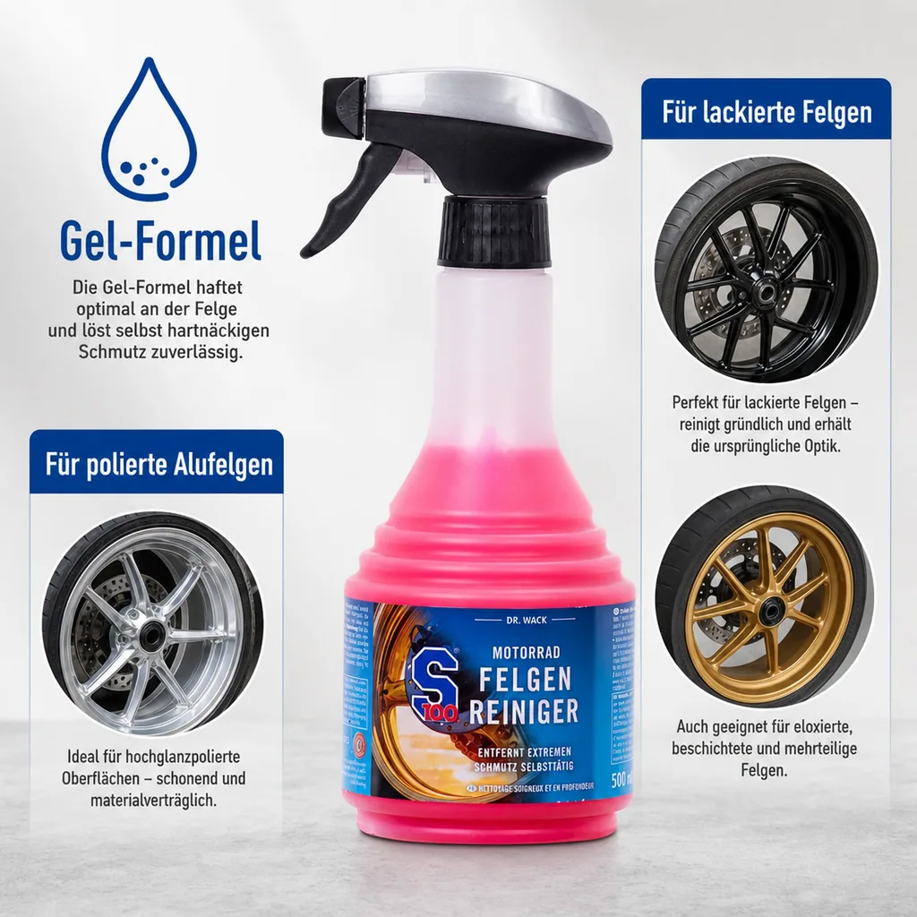 DR. WACK S100 Motorrad Felgenreiniger 500 ml