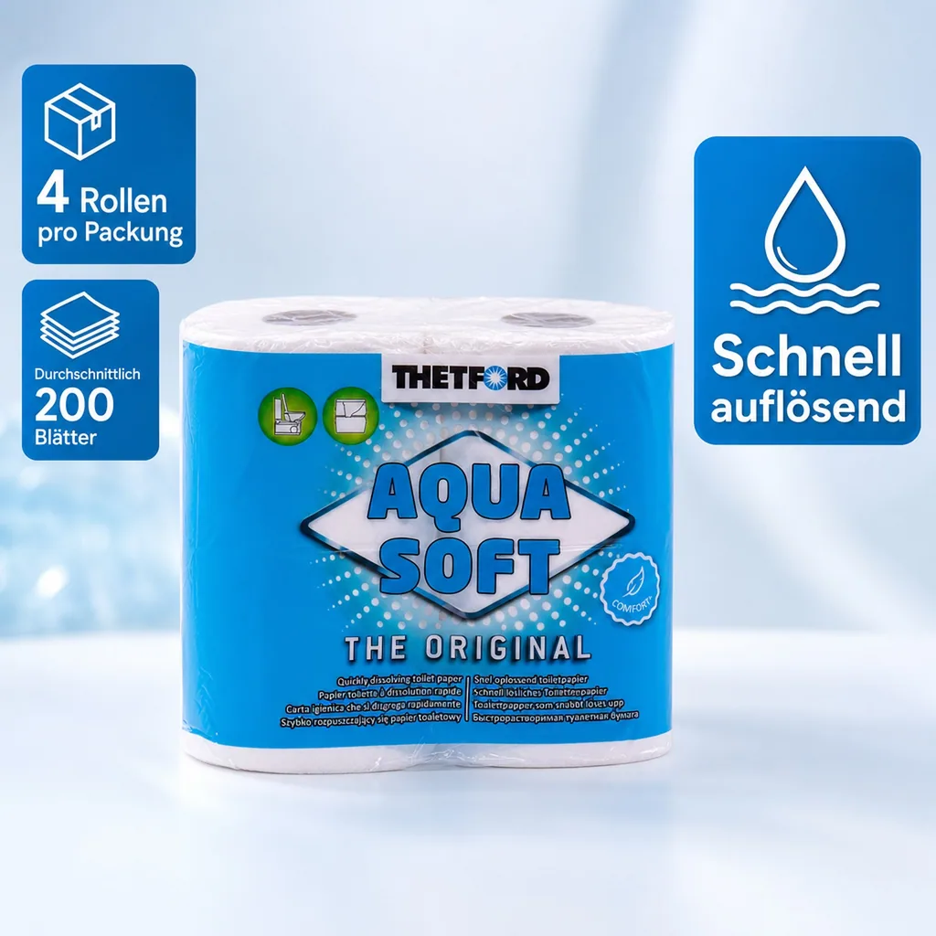 THETFORD Aqua Soft Toilettenpapier 1 Packung = 4 Rollen