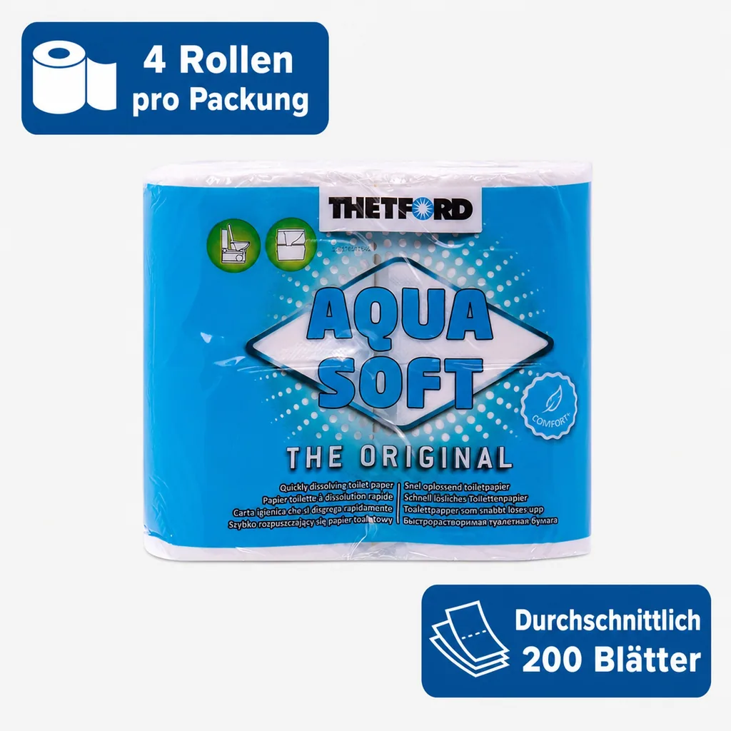 THETFORD Aqua Soft Toilettenpapier 1 Packung = 4 Rollen