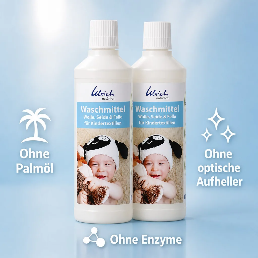 ULRICH natürlich Waschmittel für Kindertextilien 2 X 500 ml flüssig Wolle, Seide & Felle