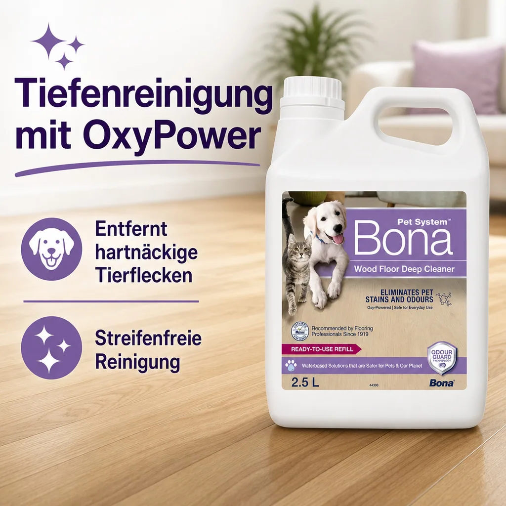 BONA Pet System™ Tiefenreiniger für Holzböden Nachfüller 2,5 L