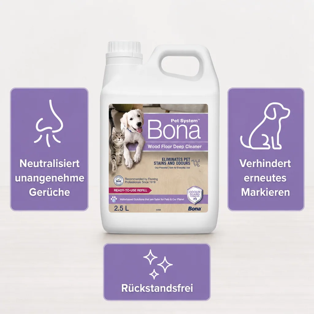 BONA Pet System™ Tiefenreiniger für Holzböden Nachfüller 2,5 L