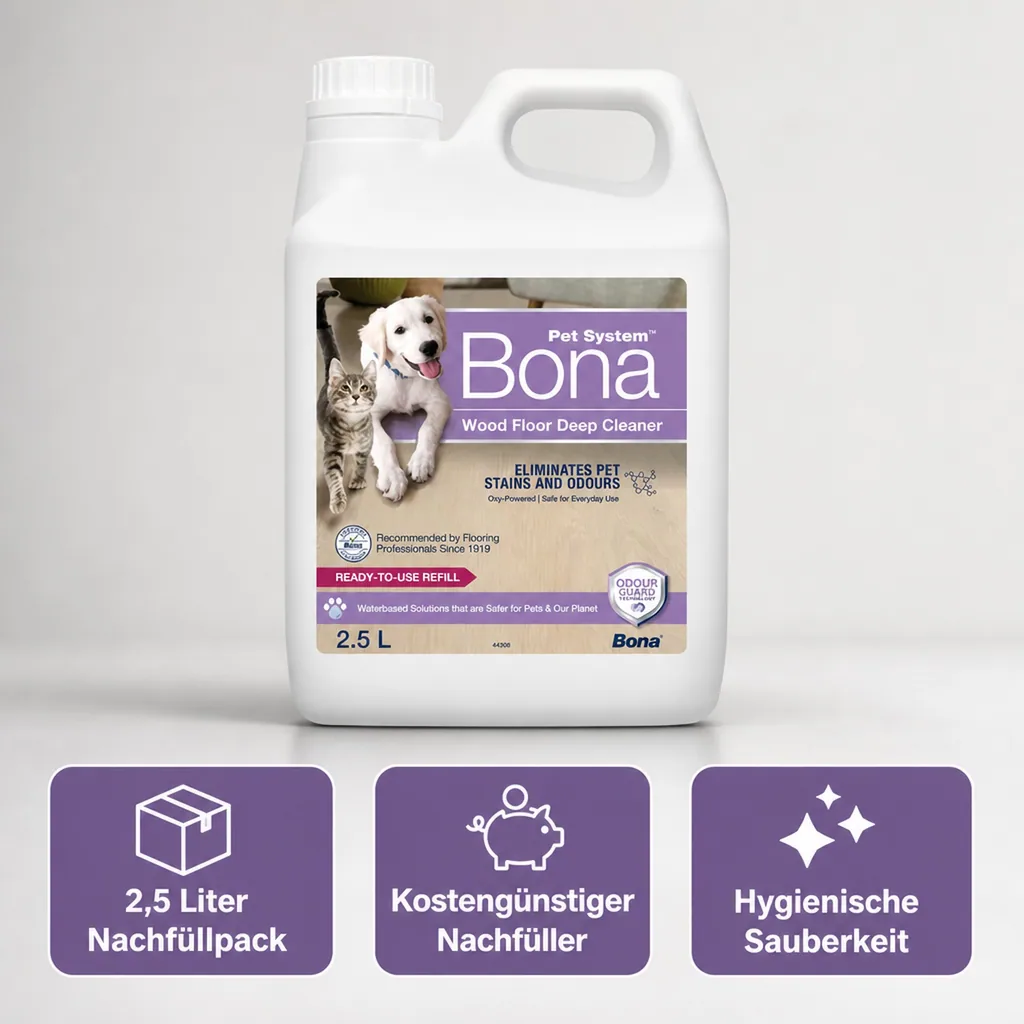 BONA Pet System™ Tiefenreiniger für Holzböden Nachfüller 2,5 L