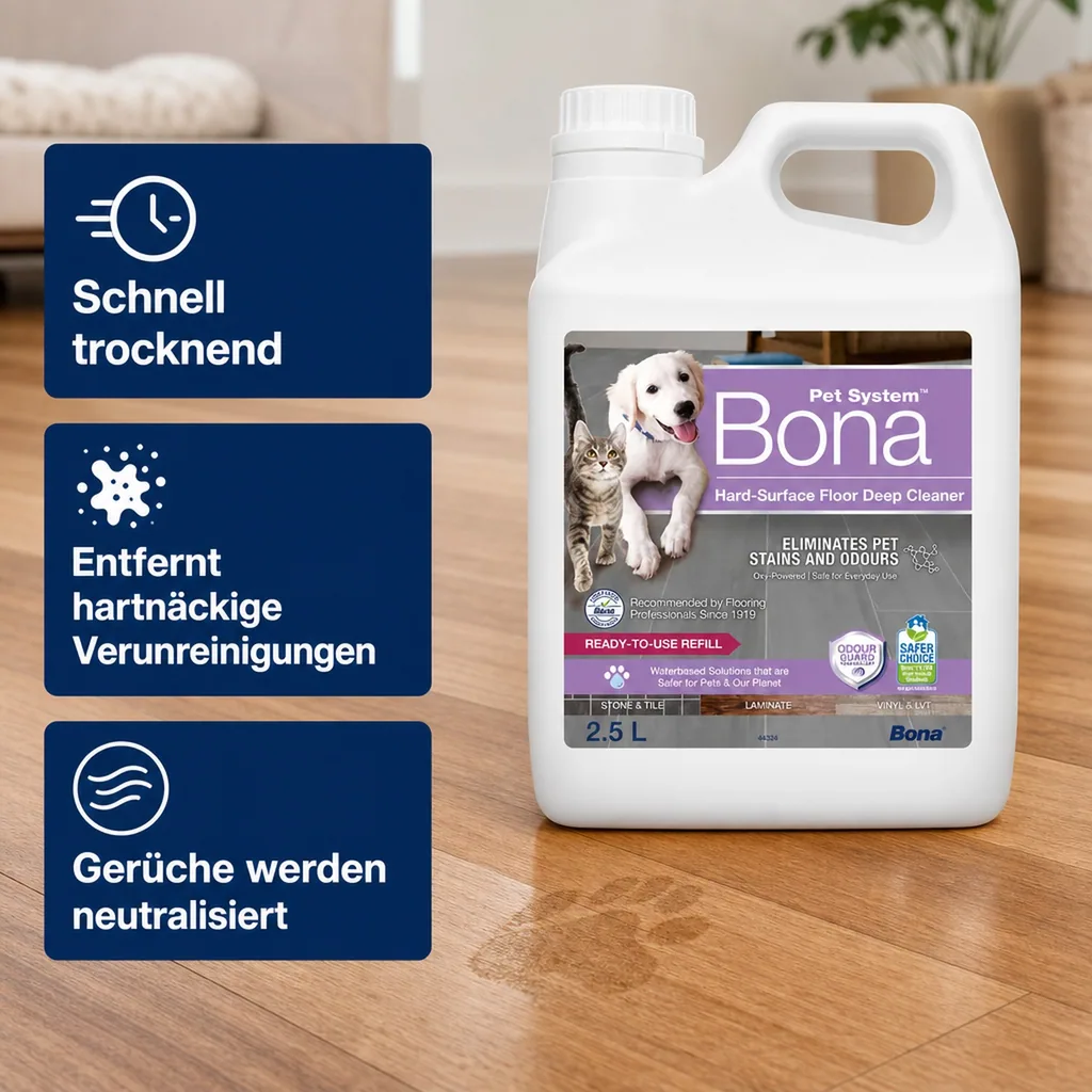 BONA Pet System™ Tiefenreiniger für Hartböden Nachfüller 2,5 L