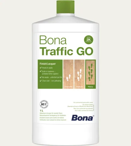 BONA TRAFFIC GO 2K-Parkettlackt 5 Liter und 1 Liter in verschiedenen Glanzgraden