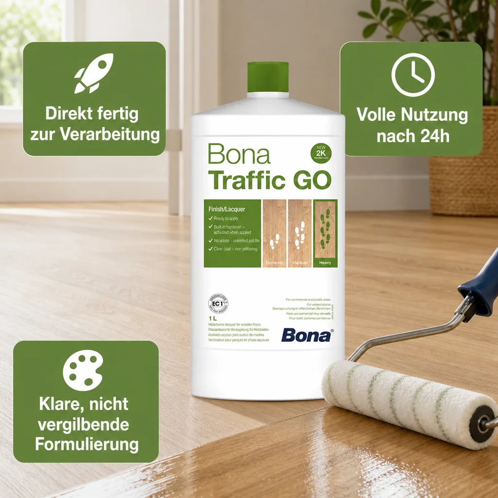 BONA TRAFFIC GO 2K-Parkettlack 1 Liter Matt