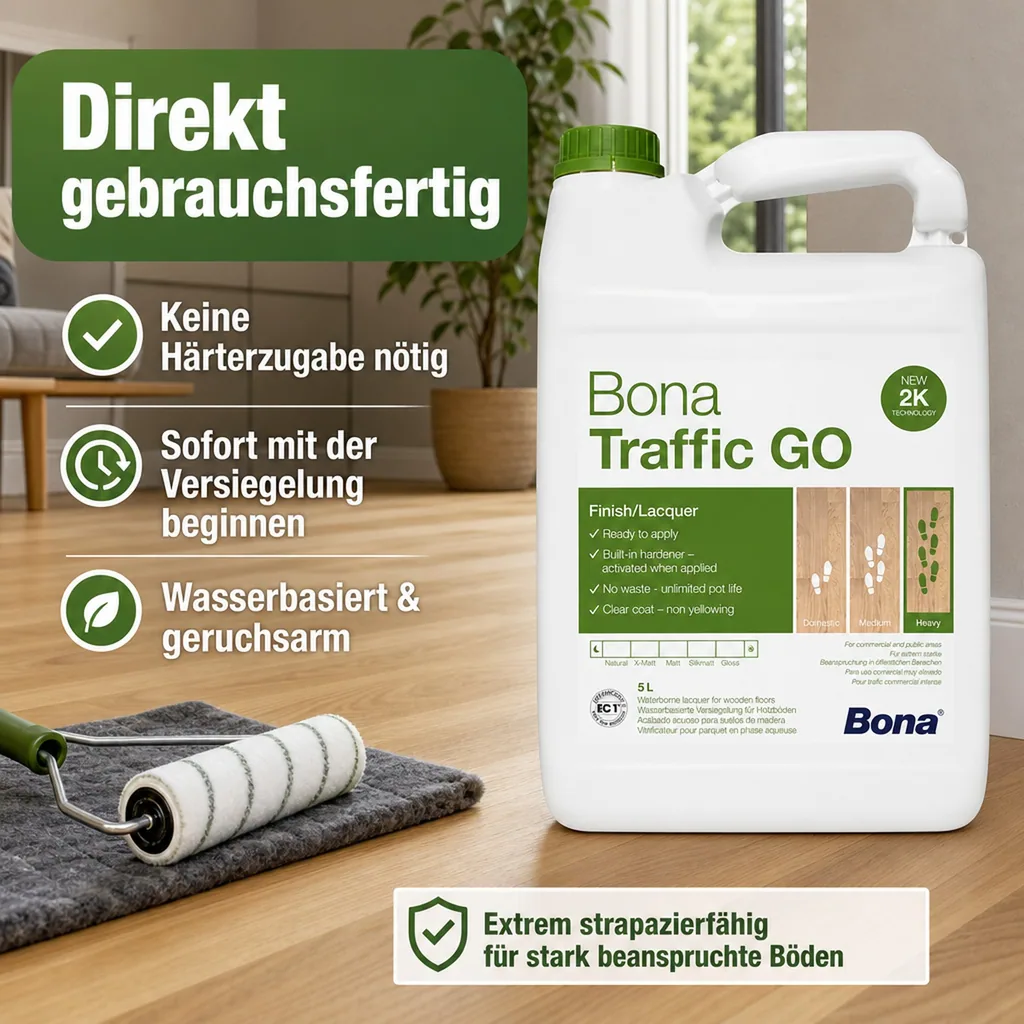 BONA TRAFFIC GO 2K-Parkettlack 5 Liter Matt