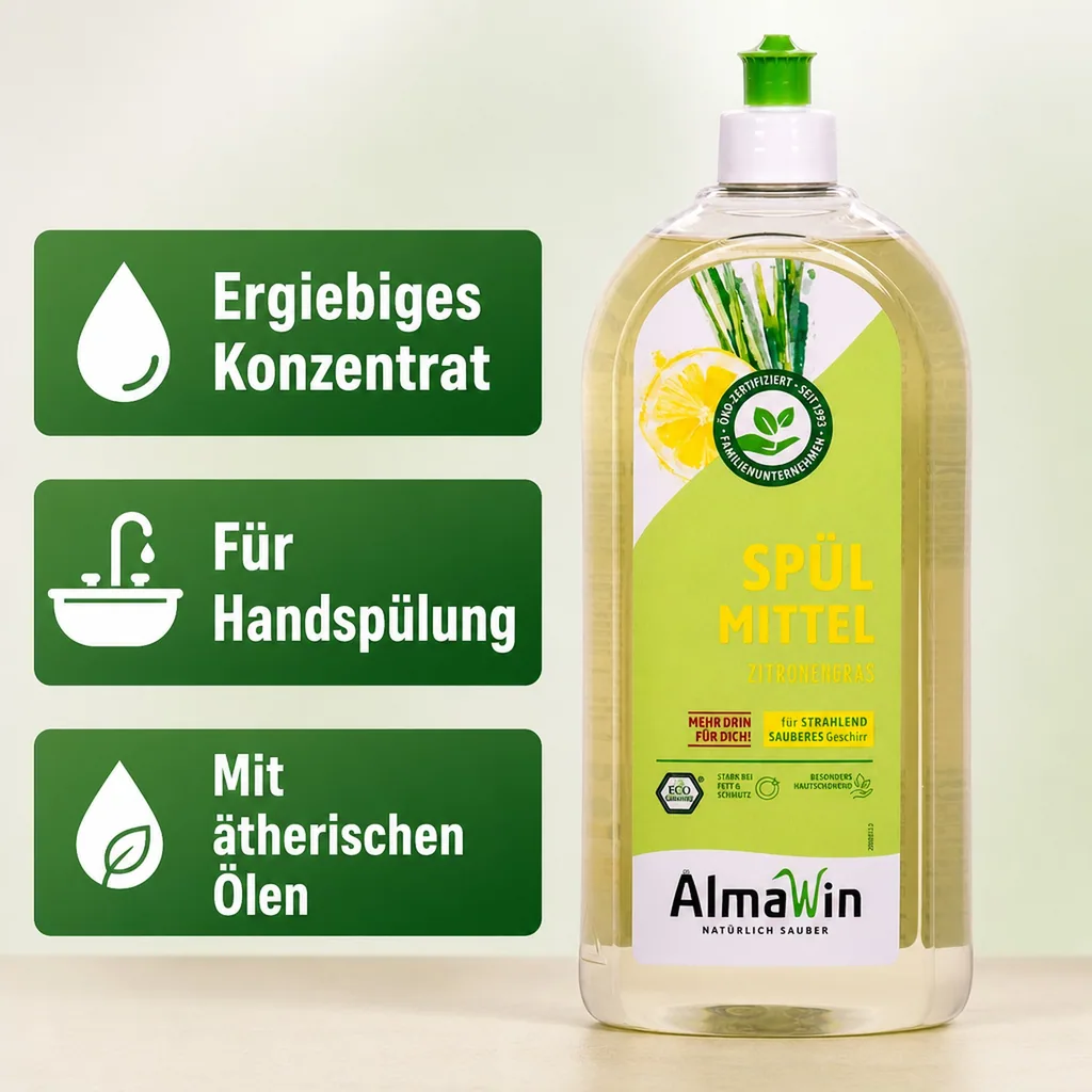 ALMAWIN Spülmittel Zitronengras 1 Liter