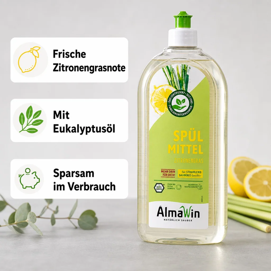 ALMAWIN Spülmittel Zitronengras 1 Liter