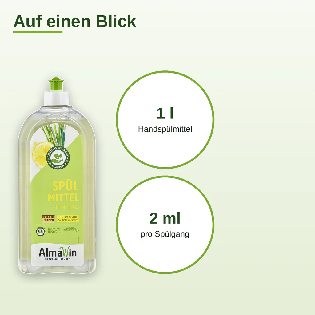 ALMAWIN Spülmittel Zitronengras 1 Liter