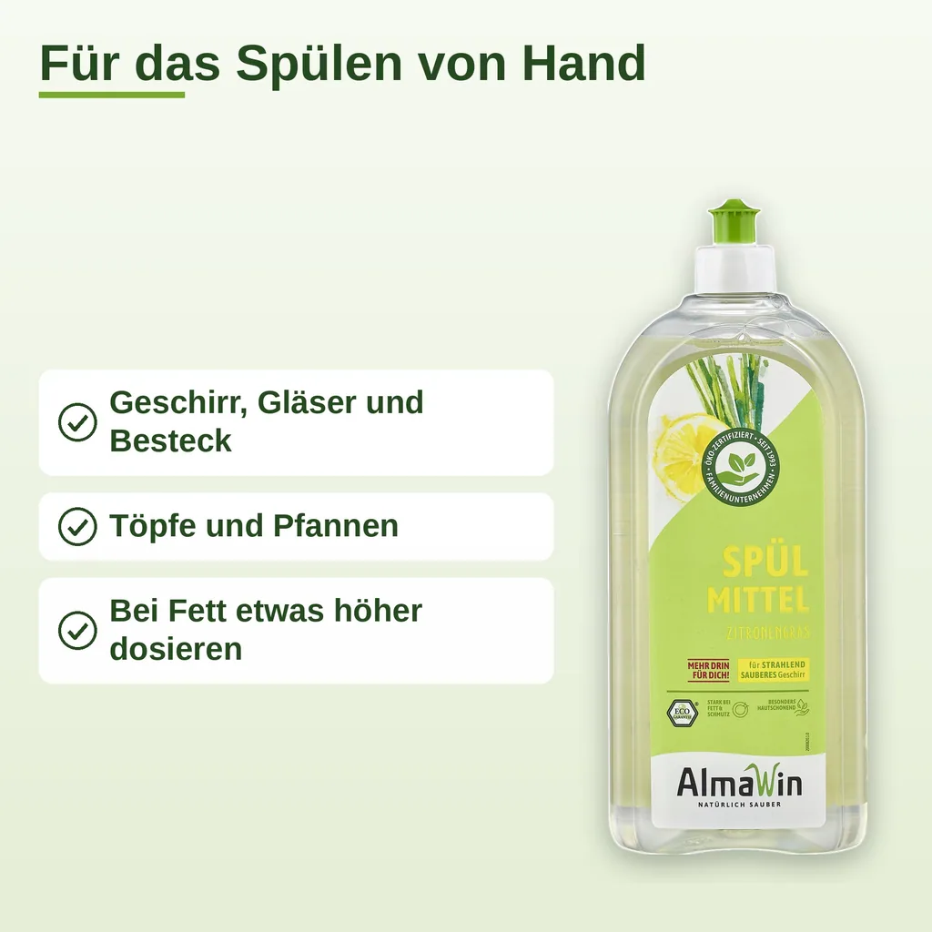 ALMAWIN Spülmittel Zitronengras 1 Liter