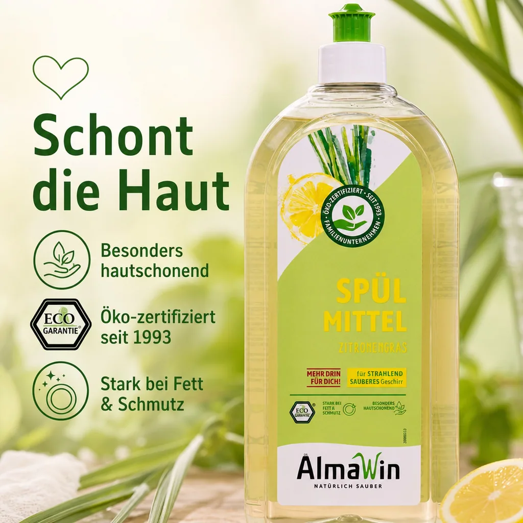 ALMAWIN Spülmittel Zitronengras 1 Liter