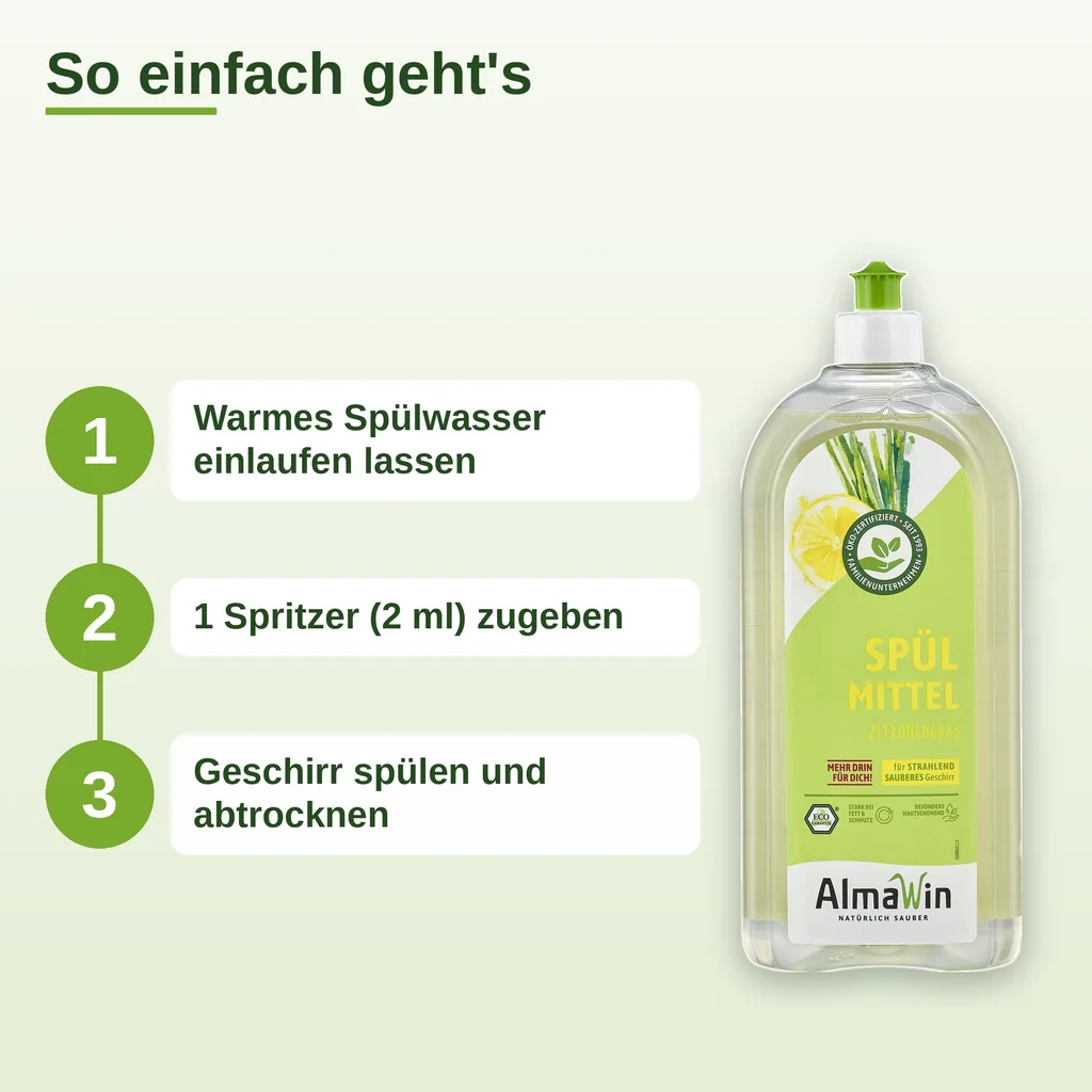 ALMAWIN Spülmittel Zitronengras 1 Liter