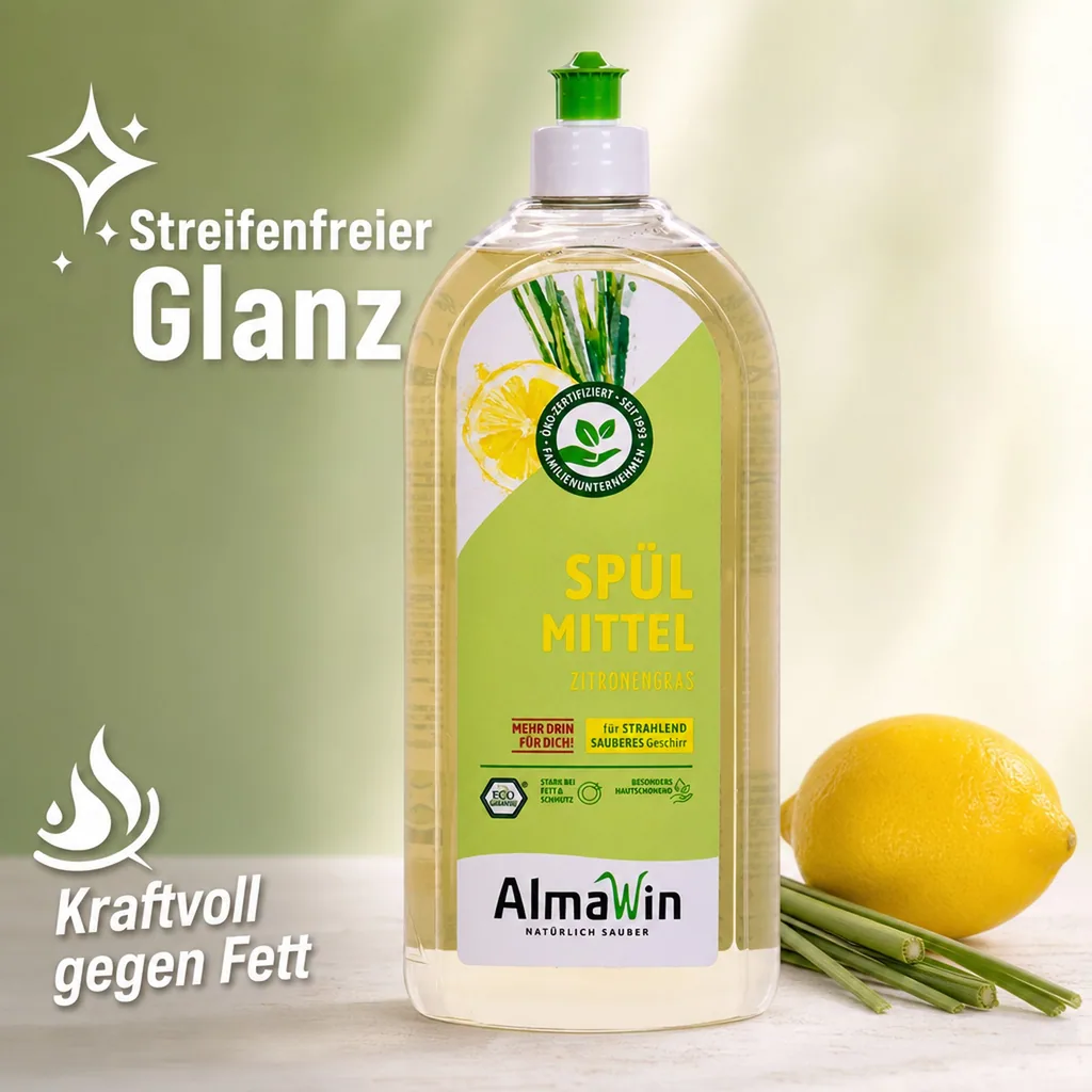 ALMAWIN Spülmittel Zitronengras 1 Liter