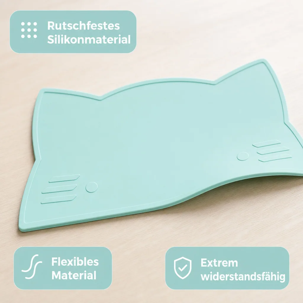 We Might Be Tiny Kinder Tischset Silikon Katze mint