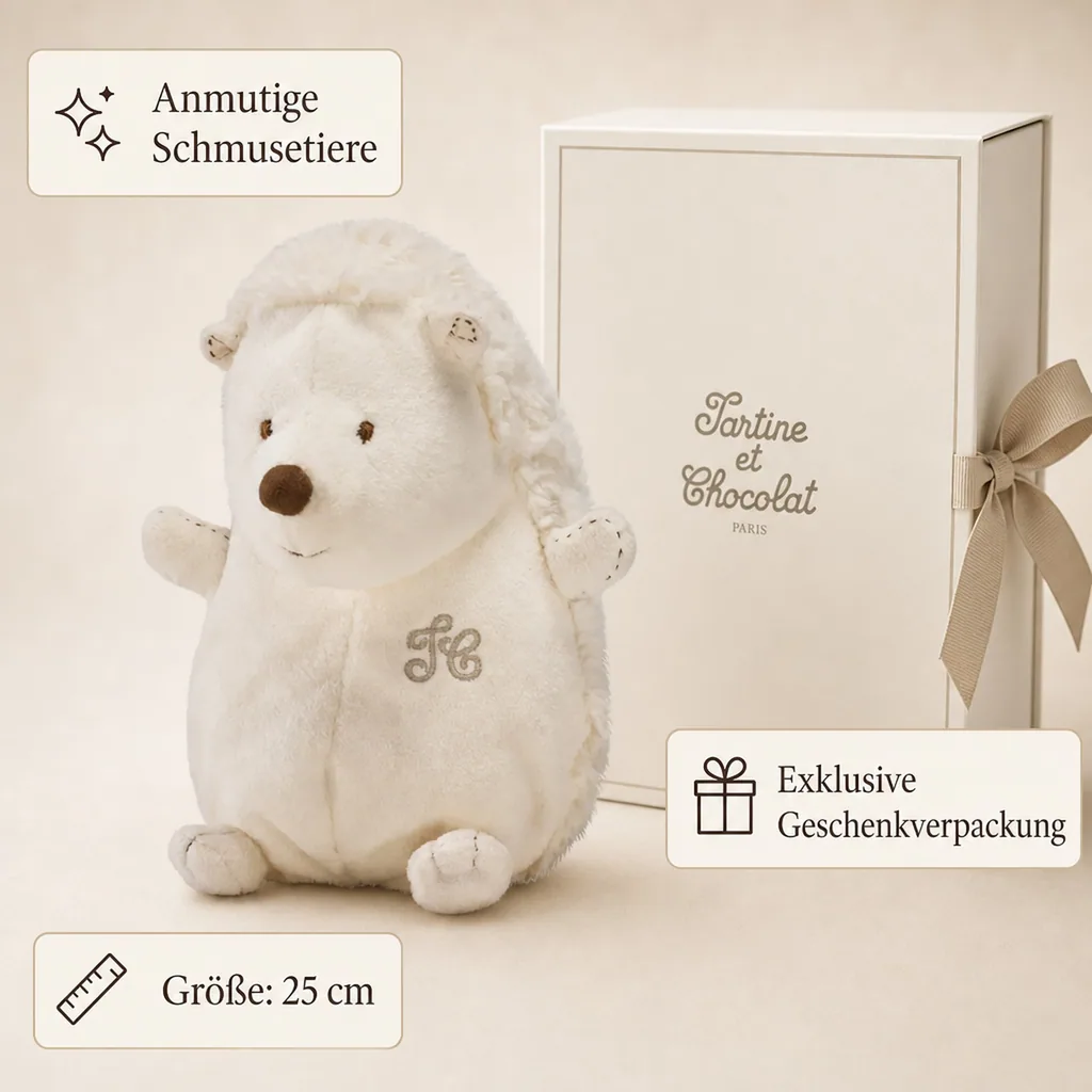 Tartine et Chocolat Igel Leon cremé, Größe: 25 cm