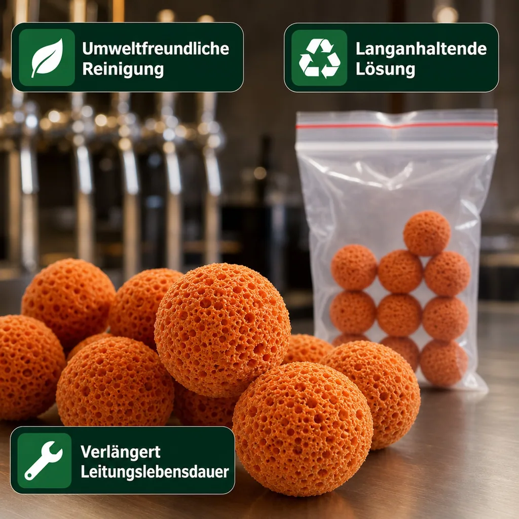 Reinigungsschwämmchen für Bierleitungen (7mm) | 10 Schwammgummikugeln für mechanische Reinigung