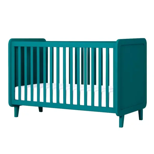 Laurette Babybett 70 x 140 cm Accroche Coeur, Farbe: grau grün