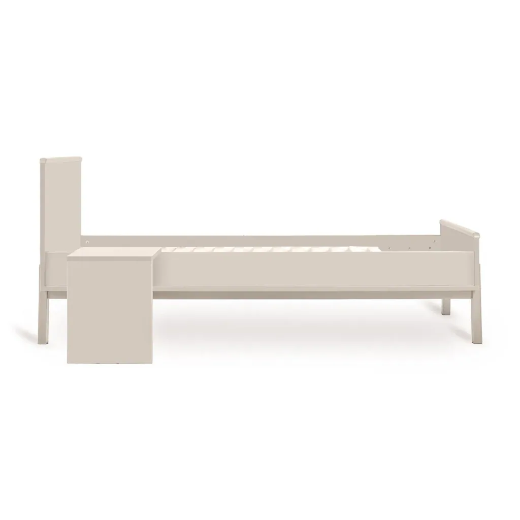 Quax Ashi Junior Kit 170x70 cm – Nachhaltiges Umbauset für Ashi Babybett zum Juniorbett | Mit Nachttisch & Bettgitter-Option, Farbe: Ton
