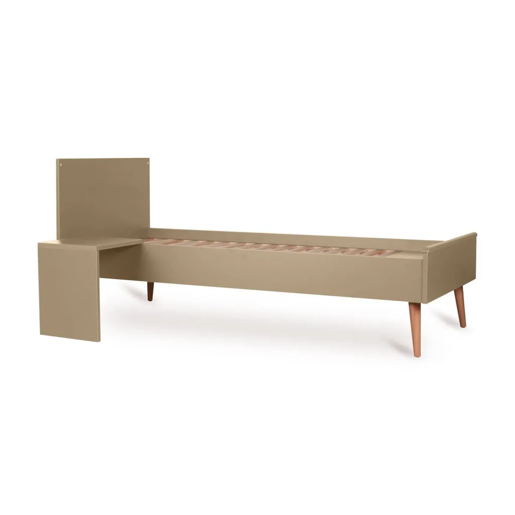 Quax Cocoon Junior Kit 170x70 cm | Umbauset für Cocoon Babybett zum Juniorbett | Mit Nachttisch & Bettgitter-Option, Farbe: Latte