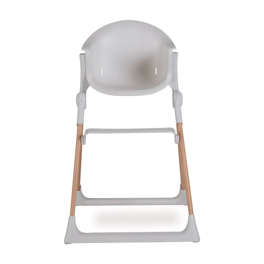 Quax Viola Hochstuhl, Fütterungsstuhl | Mitwachsender Kinderhochstuhl mit Lederbezug | Höhenverstellbar & Kompakt Faltbar, Farbe: beige