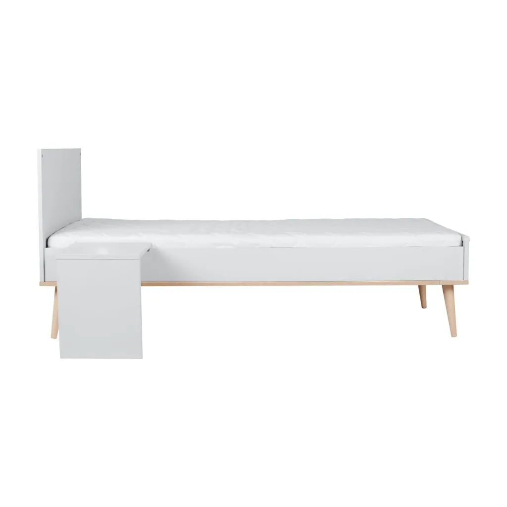 Quax Flow Junior Kit 170x70 cm | Umbauset für Flow Babybett zum Juniorbett | Mit Nachttisch & Bettgitter-Option, Farbe: weiss