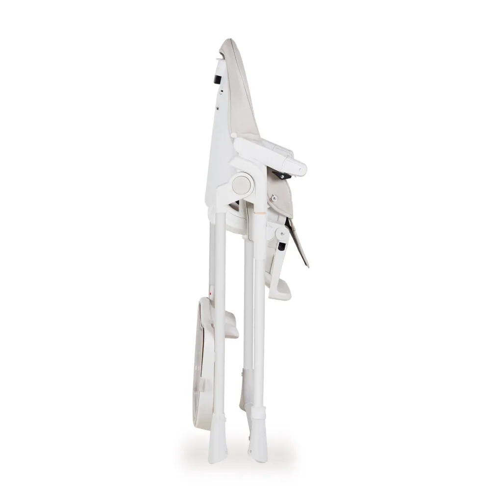Quax Papum Hochstuhl, Fütterungsstuhl | Mitwachsender Kinderhochstuhl mit Lederbezug | Höhenverstellbar & Kompakt Faltbar, Farbe: weiss