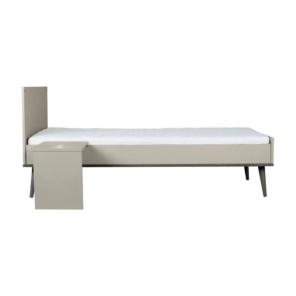 Quax Flow Junior Kit 170x70 cm | Umbauset für Flow Babybett zum Juniorbett | Mit Nachttisch & Bettgitter-Option, Farbe: Stein