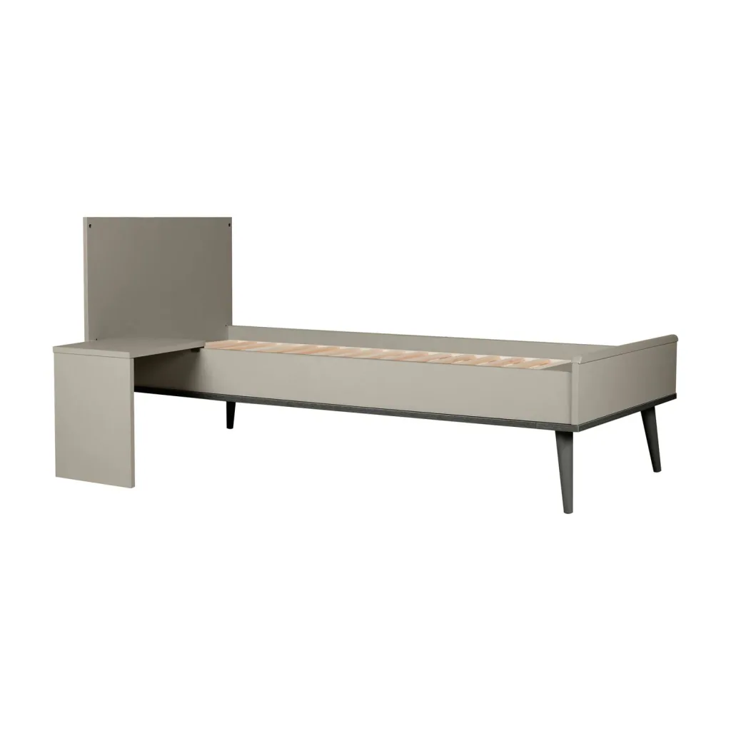 Quax Flow Junior Kit 170x70 cm | Umbauset für Flow Babybett zum Juniorbett | Mit Nachttisch & Bettgitter-Option, Farbe: Stein