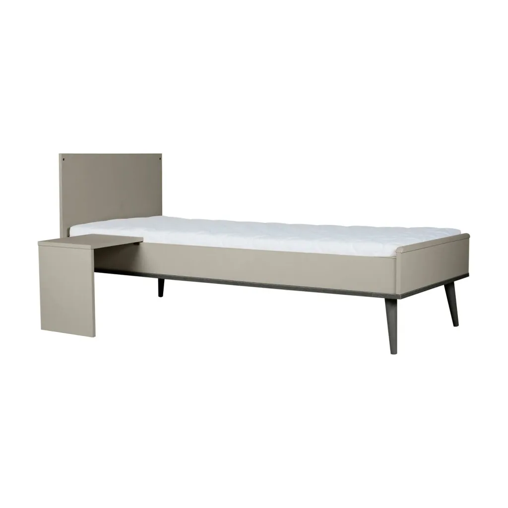 Quax Flow Junior Kit 170x70 cm | Umbauset für Flow Babybett zum Juniorbett | Mit Nachttisch & Bettgitter-Option, Farbe: Stein