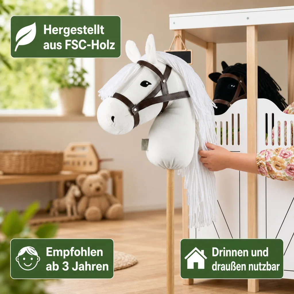by Astrup Hobby Horse Steckenpferd weiss