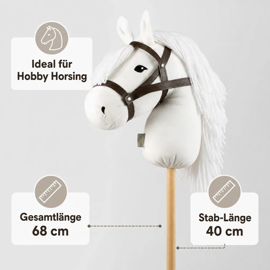 by Astrup Hobby Horse Steckenpferd weiss