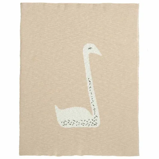 Fresk Strickdecke Schwan pfirsich, Größe: 100 x 150 cm
