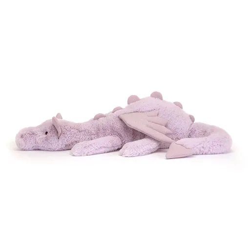Jellycat Kuscheltier, Plüschtier, Stofftier - Lavender Dragon, Größe: Riesig - H19 X B66 CM