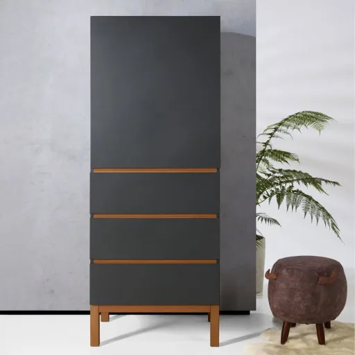 Quax Indigo 1 türiger Schubkasten Schrank schwarz