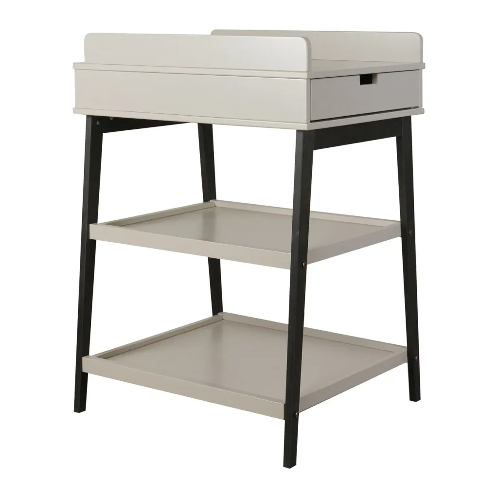 Quax Wickeltisch - Hip mit Schublade, Farbe: Stein-Eboni