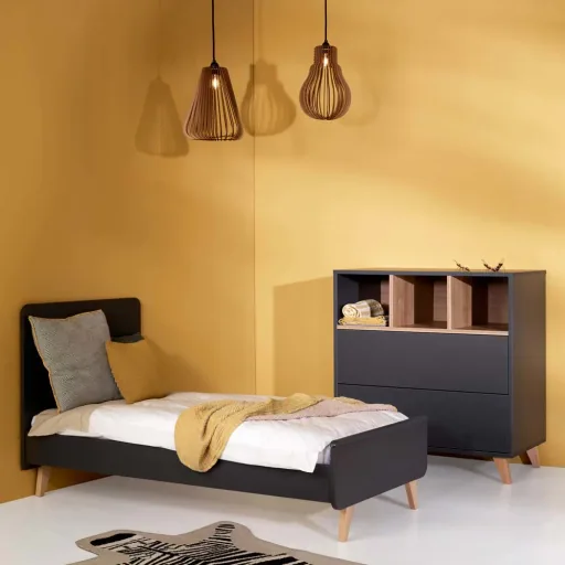 Quax Loft Babybett umbaubar anthrazit 70 x 140