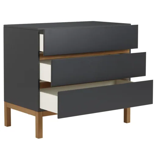 Quax Indigo Kommode 3 Schubladen schwarz