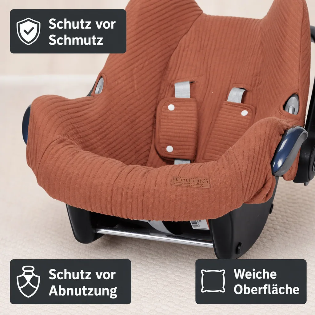 Little Dutch Babyschalenbezug 0+, Farbe: Rost rot